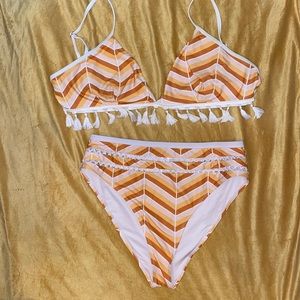 Forever 21 Plus Chevron Tassel Bikini